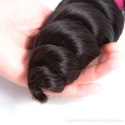8a 9a 10a 100% Raw Unprocessed Virgin Peruvian Bulk Hair Loose Wave Bundles With Lace Closure